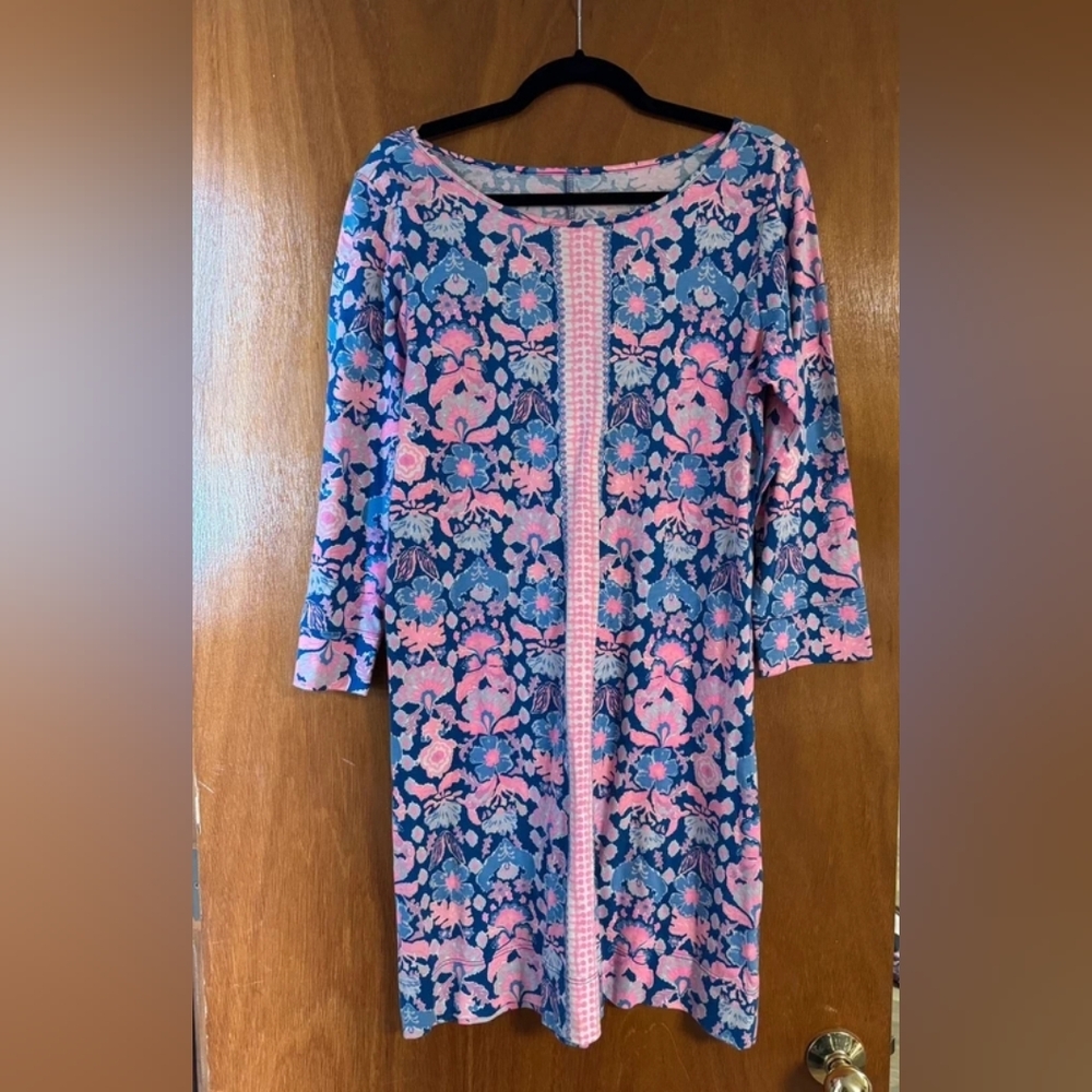 Floral Pink and Blue Shift Dress